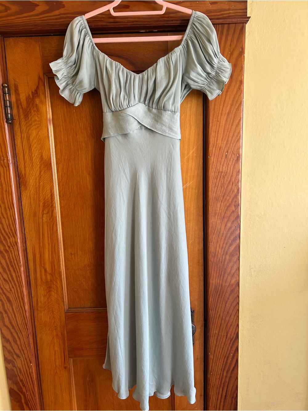 Hello Molly Sage Green Off-Shoulder Maxi Dress